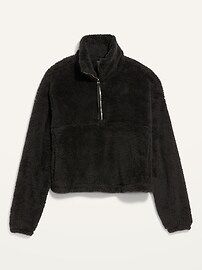 High-Neck Half-Zip Sherpa Sweatshirt for Women | Old Navy (US)