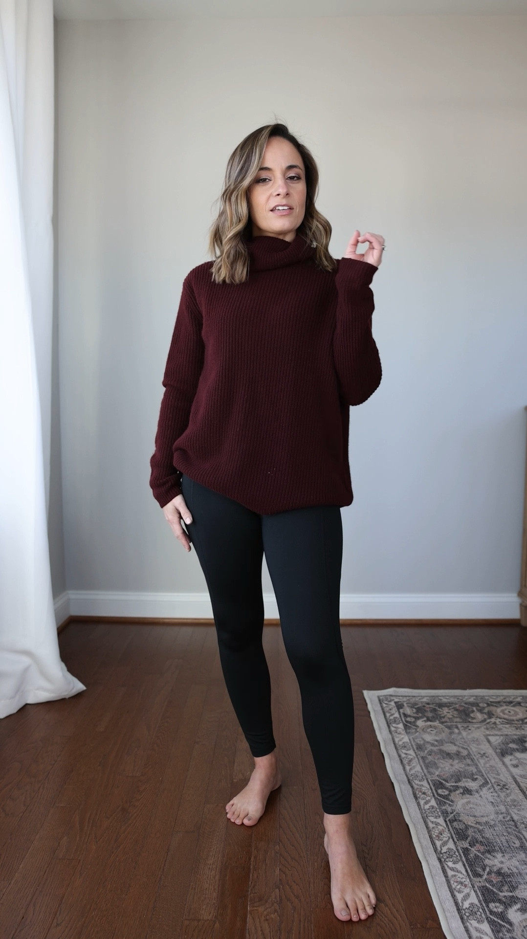 Petite friendly fleece leggings 

Leggings: xs petite (25”) 
Sweater (quince): xs 
Socks: Amazon 
Coat (Aritzia): xxs 
Boots: tts 

#LTKSeasonal #LTKHoliday
