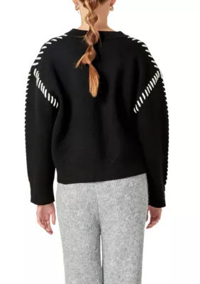 ENGLISH FACTORY Women's Whip Stitch Sweater, Large | Belk