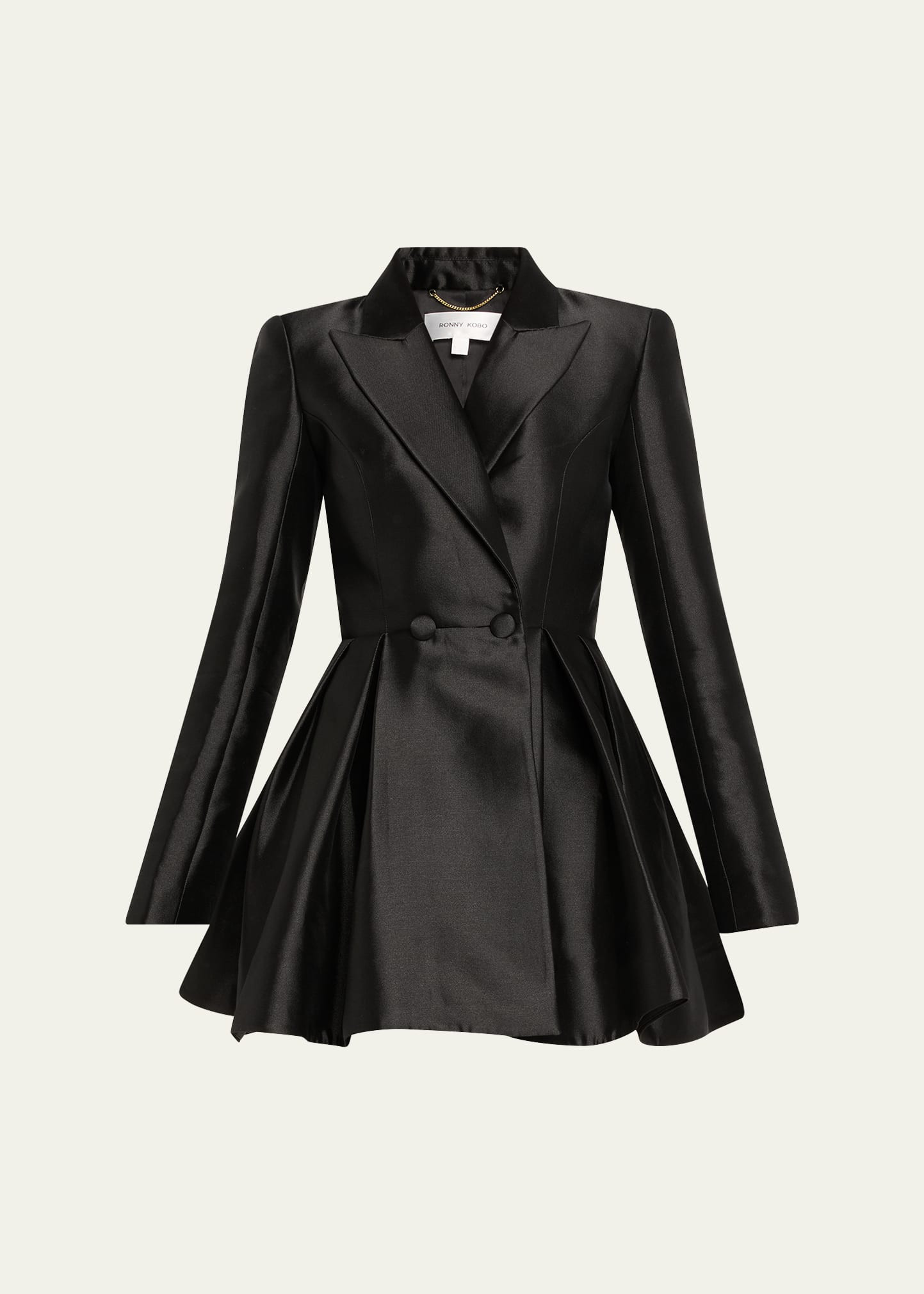 Ronny Kobo Miley Pleated Fit-&-Flare Blazer Mini Dress | Bergdorf Goodman