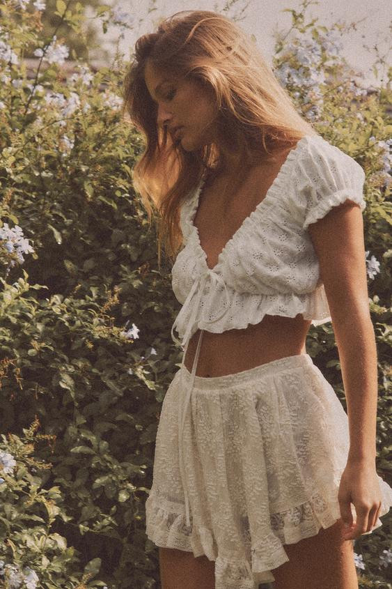 RUFFLED CROP TOP | Zara UK