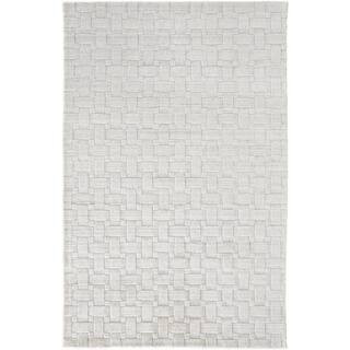 8 x 10 Silver, White Striped Area Rug | The Home Depot