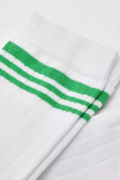 Green Stripe Sport Sock | Boohoo.com (US & CA)