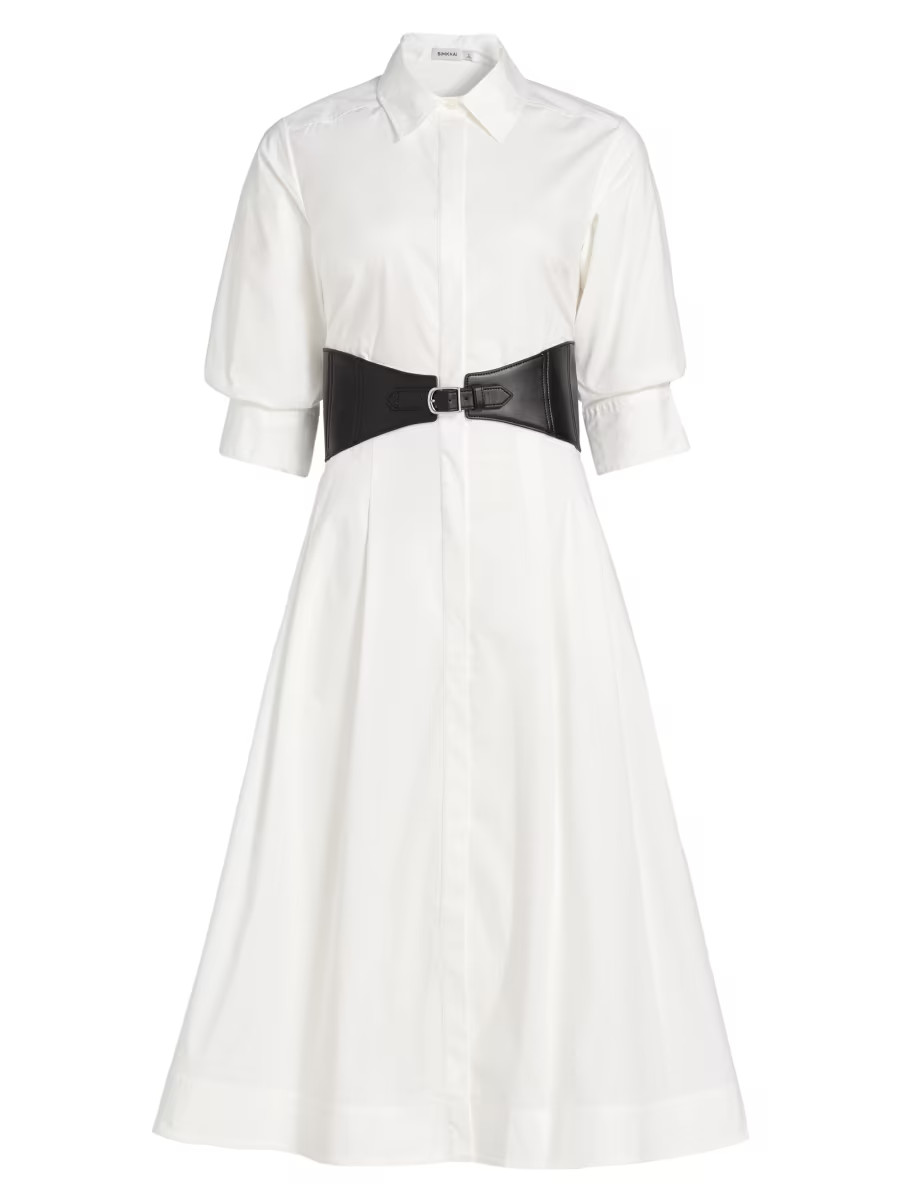Olson Cotton-Blend Midi-Shirtdress | Saks Fifth Avenue