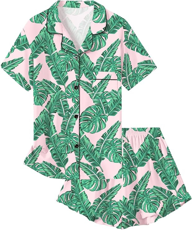 Girls Pajamas Set 2 Piece Button Down Pjs Soft Ruffle Sleepwear Loungewear | Amazon (US)