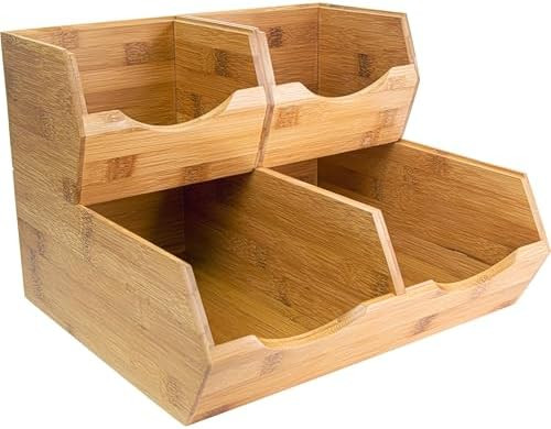 HOMESTEAD Bamboo Pantry Storage Bins – Potato & Onion Storage Bin for Pantry Organizers, Produc... | Amazon (US)