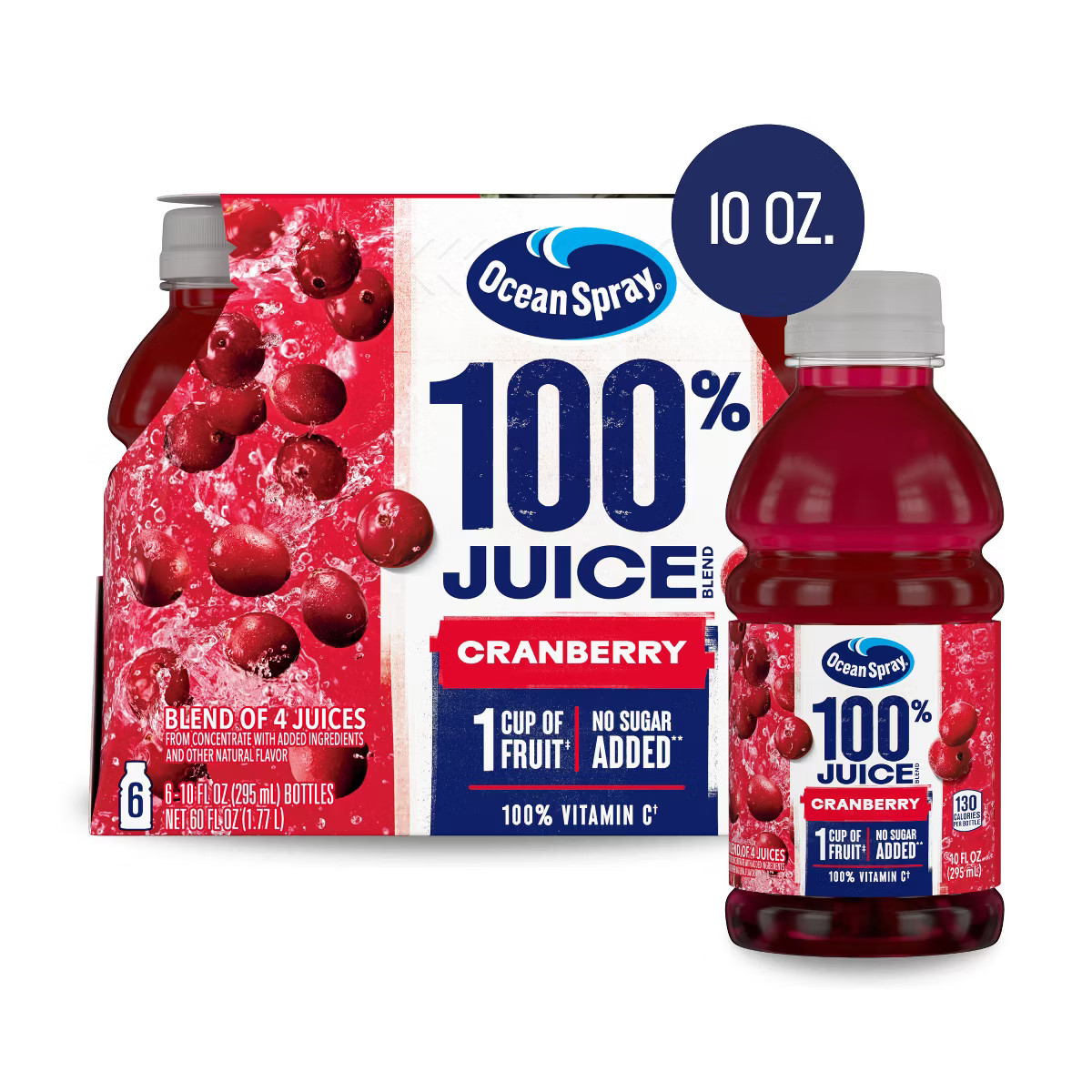 Ocean Spray Cranberry 100% Mixed Juice - 6pk/10 fl oz Bottles | Target