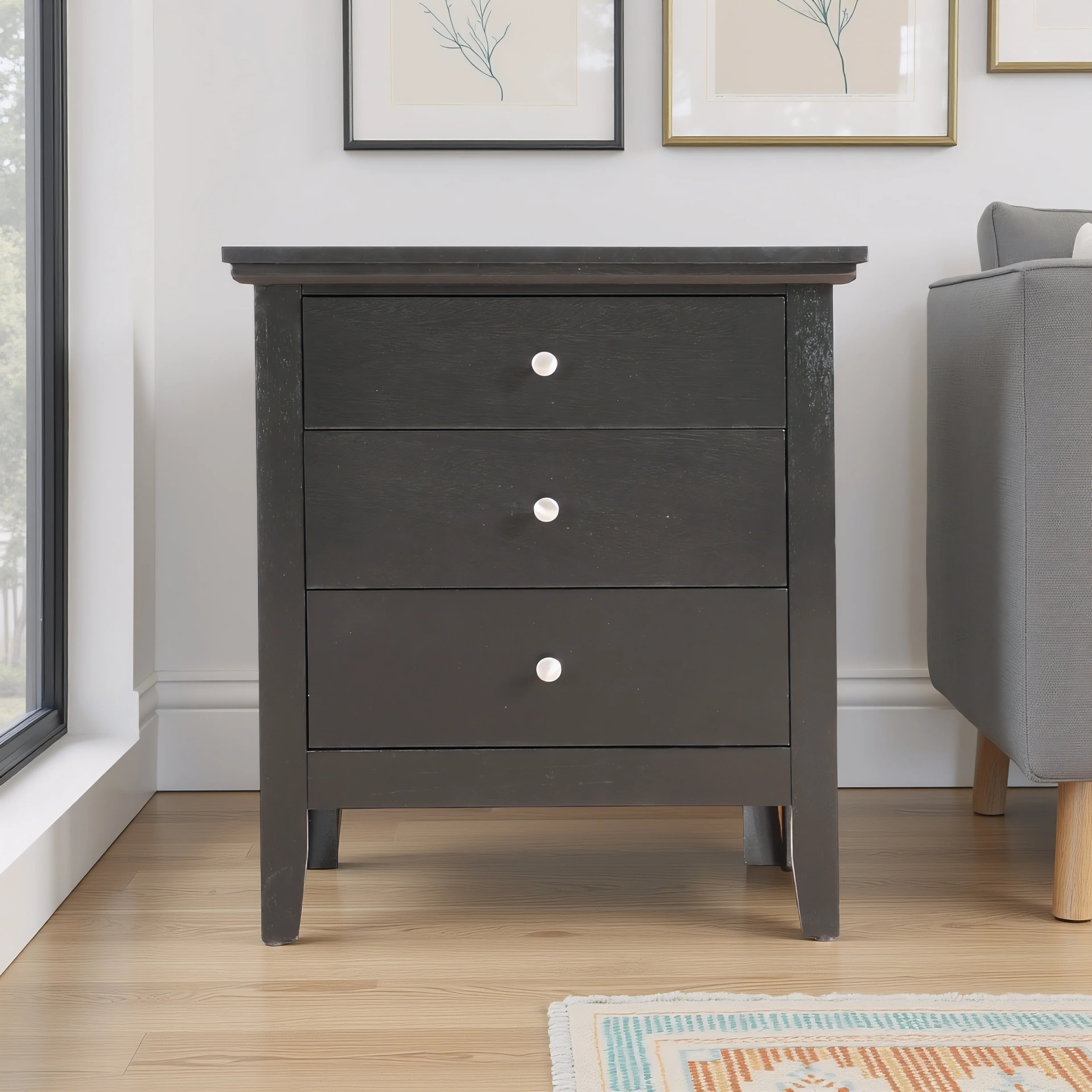 Lausanne 3 Drawers Nightstand | Wayfair North America