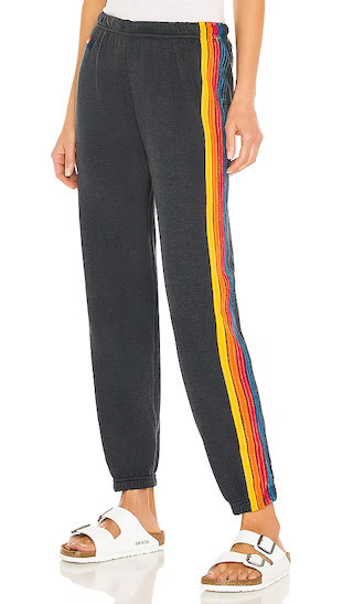 Aviator Nation 5 Stripe Sweatpant in Black. - size L | Revolve Clothing (Global)