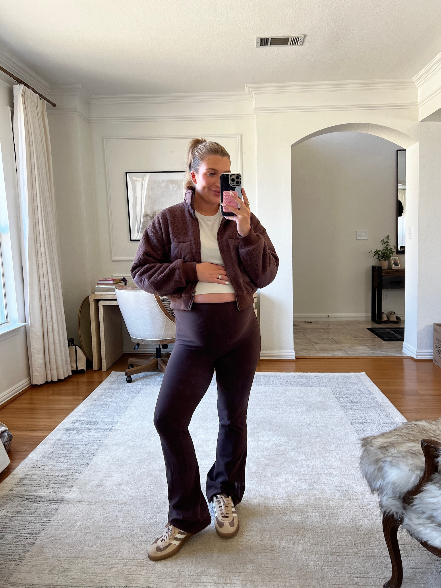 OOTD - brown, cozy, athleisure for today!  

Lululemon, fleece jacket, adidas 

#LTKBump