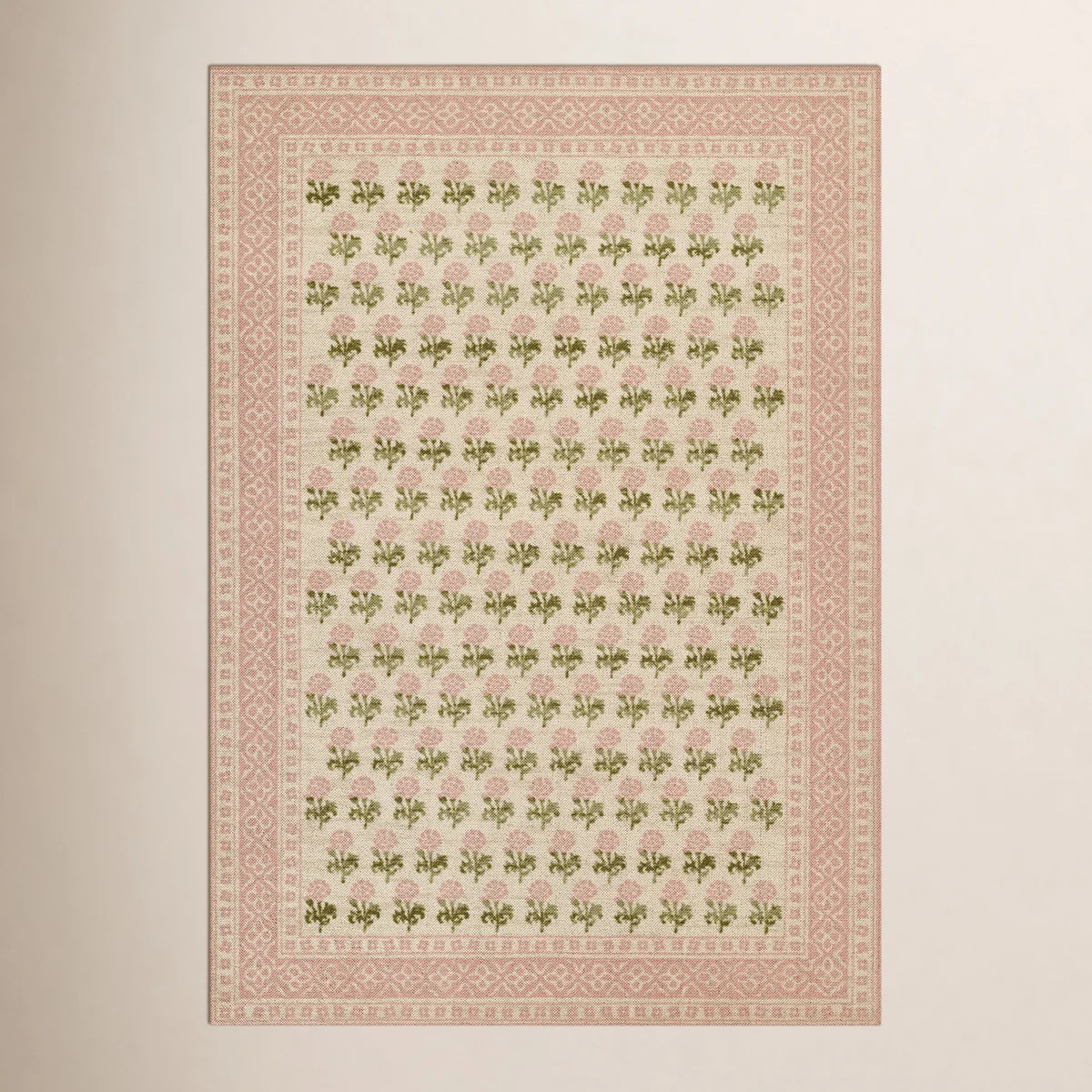 Anders Traditional Floral Wool and Nylon Pink Area Rug | Wayfair North America