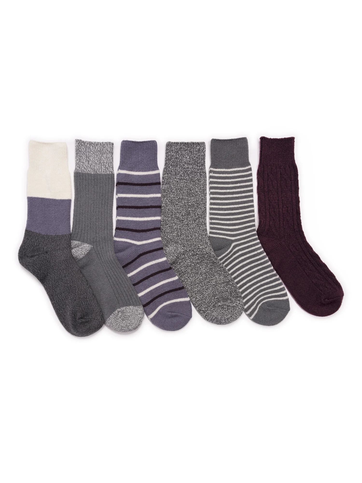 Muk Luks Women's Crew Boot Socks, 6-Pack, Fits Shoe Sizes:  6-10 | Walmart (US)