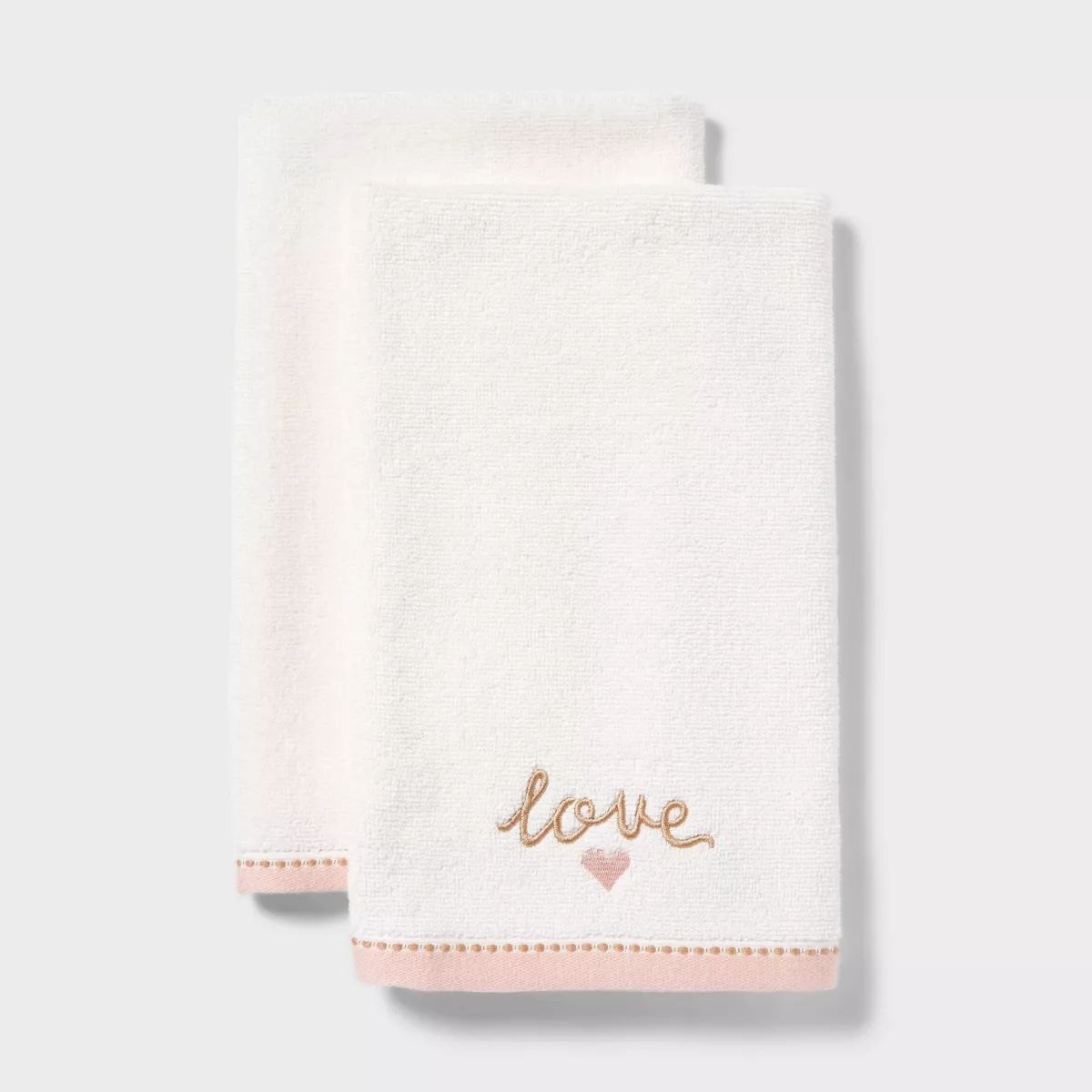 2pk Valentines Embroidered Hand Towels - Threshold™ | Target