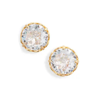 Kate Spade New York that sparkle round stud earrings in Clear/Gold at Nordstrom | Nordstrom