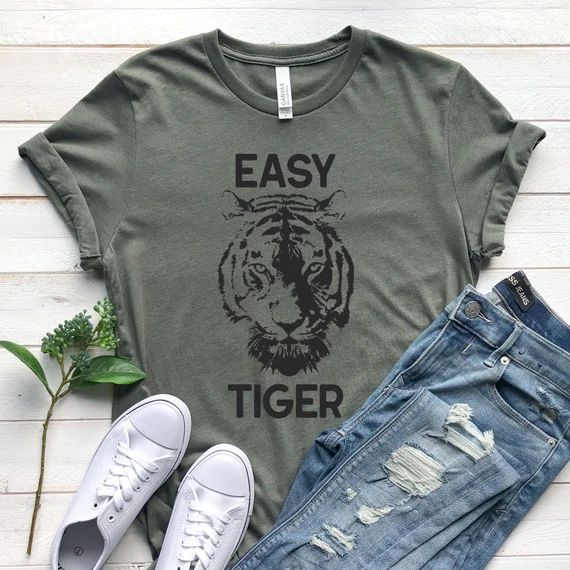 EASY TIGER Graphic Tee | Unisex Jersey Short Sleeve T-Shirt | Distressed Women’s Tee | SUBLIMAT... | Etsy (US)