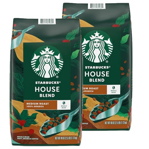 Starbucks House Blend Whole Bean Coffee (40 Ounce) (2 Pack), Brown | Amazon (US)