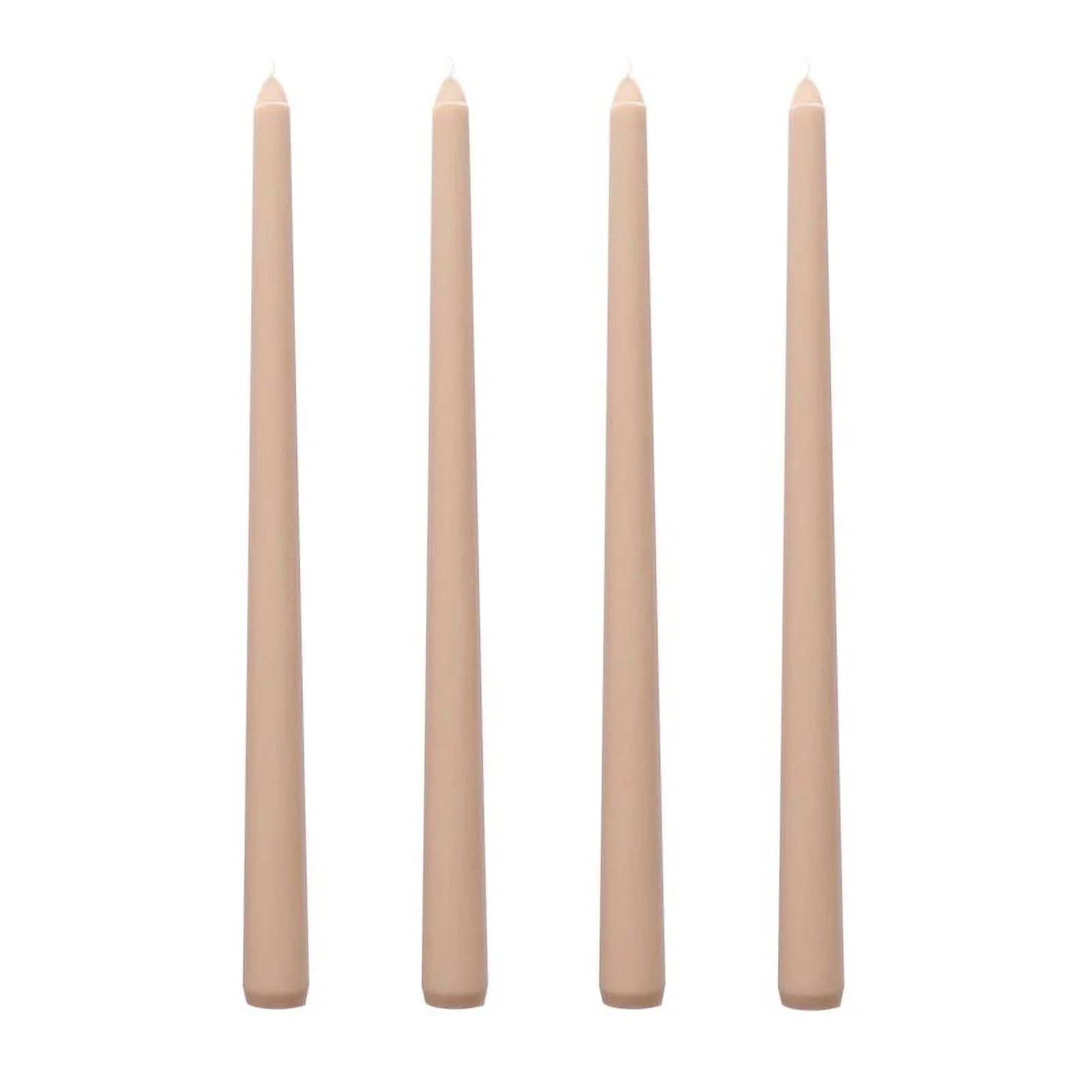 SSENERY 12" Unscented Taper Candles in 35 Colors (4-Pack) for Home Decor & Weddings - Almond - Wa... | Walmart (US)