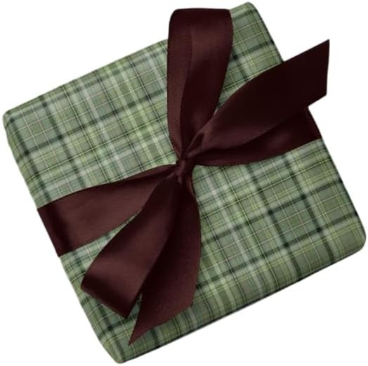 Ushiro Plaid Wrapping Paper Roll Green Gift Wrapping Papers Tartan Plaid Gift Wrap Classy Green C... | Amazon (US)