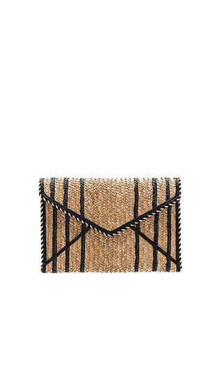 Rebecca Minkoff Straw Leo Clutch in Black Multi | Revolve Clothing (Global)