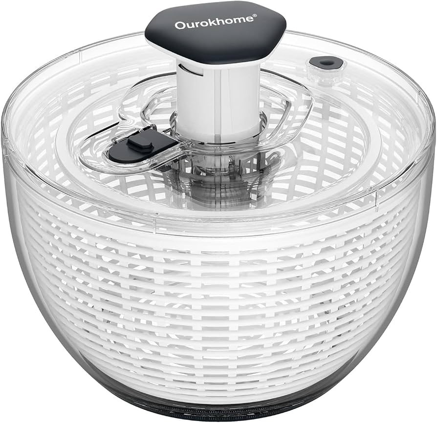 Ourokhome Salad Spinner Lettuce Dryer, One-handed Easy Press Large Vegetable Dryer Salad Mixer wi... | Amazon (US)