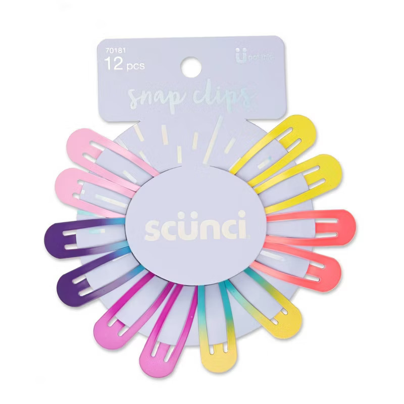scunci Galaxy Top Rainbow Color Snap Clips - 12 ct | Target