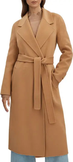 Reiss Emile Belted Wool Blend Coat | Nordstrom | Nordstrom