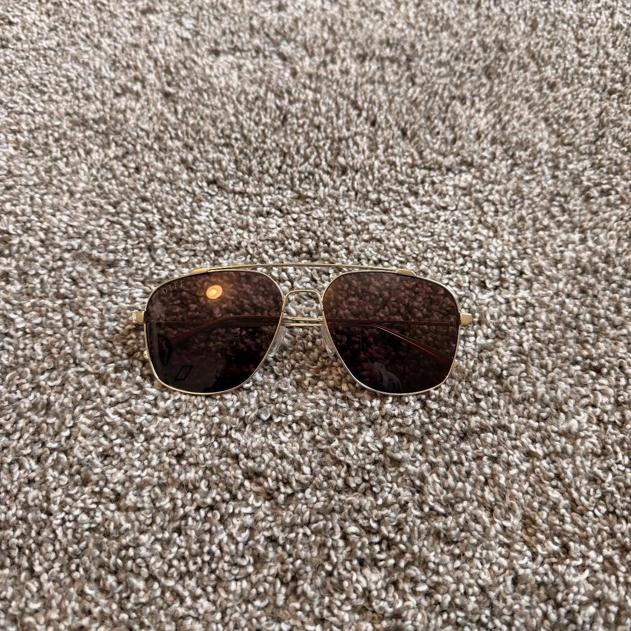 DIFF Women's Sunglasses - Brown/Gold | Depop US