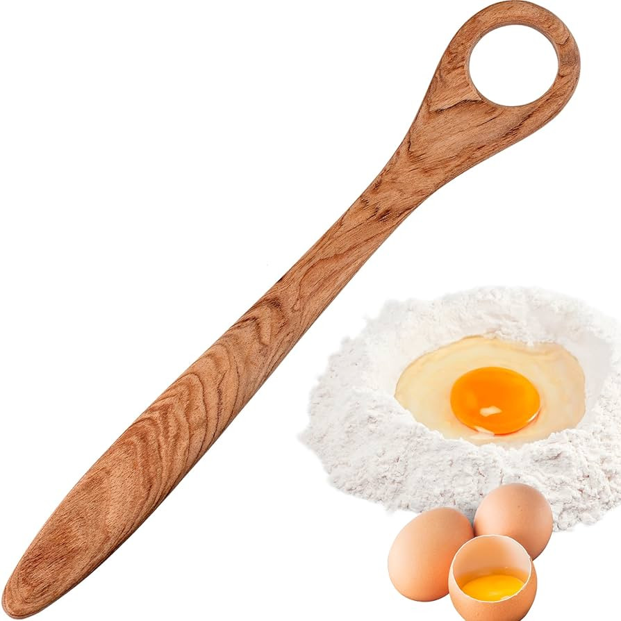 Wooden Danish Dough Whisk, Bread Whisking Tool for Mixing Sourdough, Egg and Flour Mixer Whisk, T... | Amazon (US)