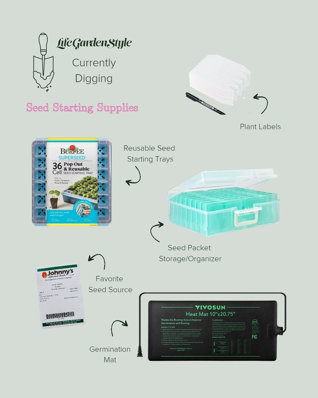 Seed starting supplies, garden supplies, plant labels, burpee seed trays, photo organizer, germination mat

#LTKSeasonal