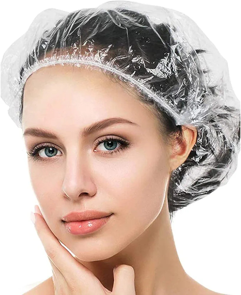 YIZIJIZI 100PCS Disposable Shower Caps, Large Thick Clear Waterproof Shower Cap for Women, large ... | Amazon (US)