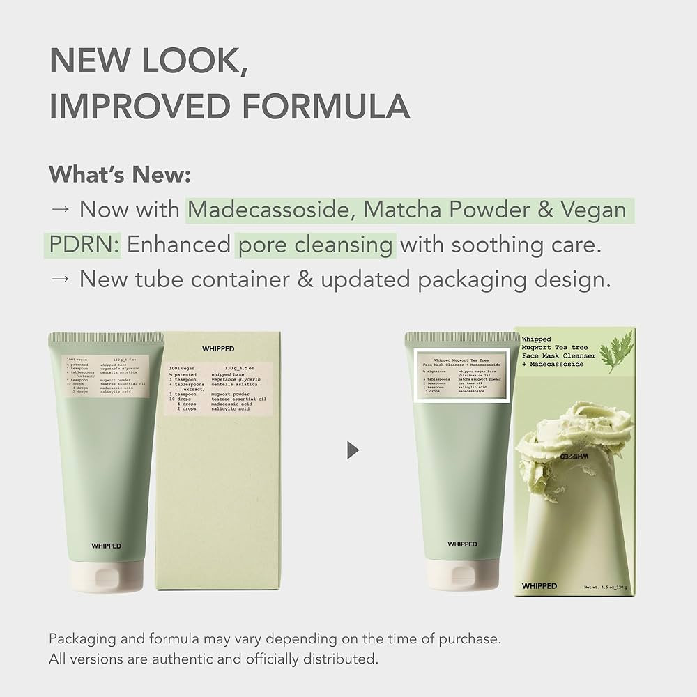 Whipped Korean Skincare Face Wash, Doubles as a Face Mask, Mugwort Tea Tree, Deep Cleansing Vegan... | Amazon (US)