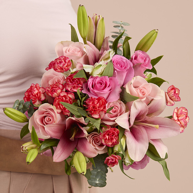 Pink Lily & Roses Bouquet - The Bouqs Co. | The Bouqs Co.