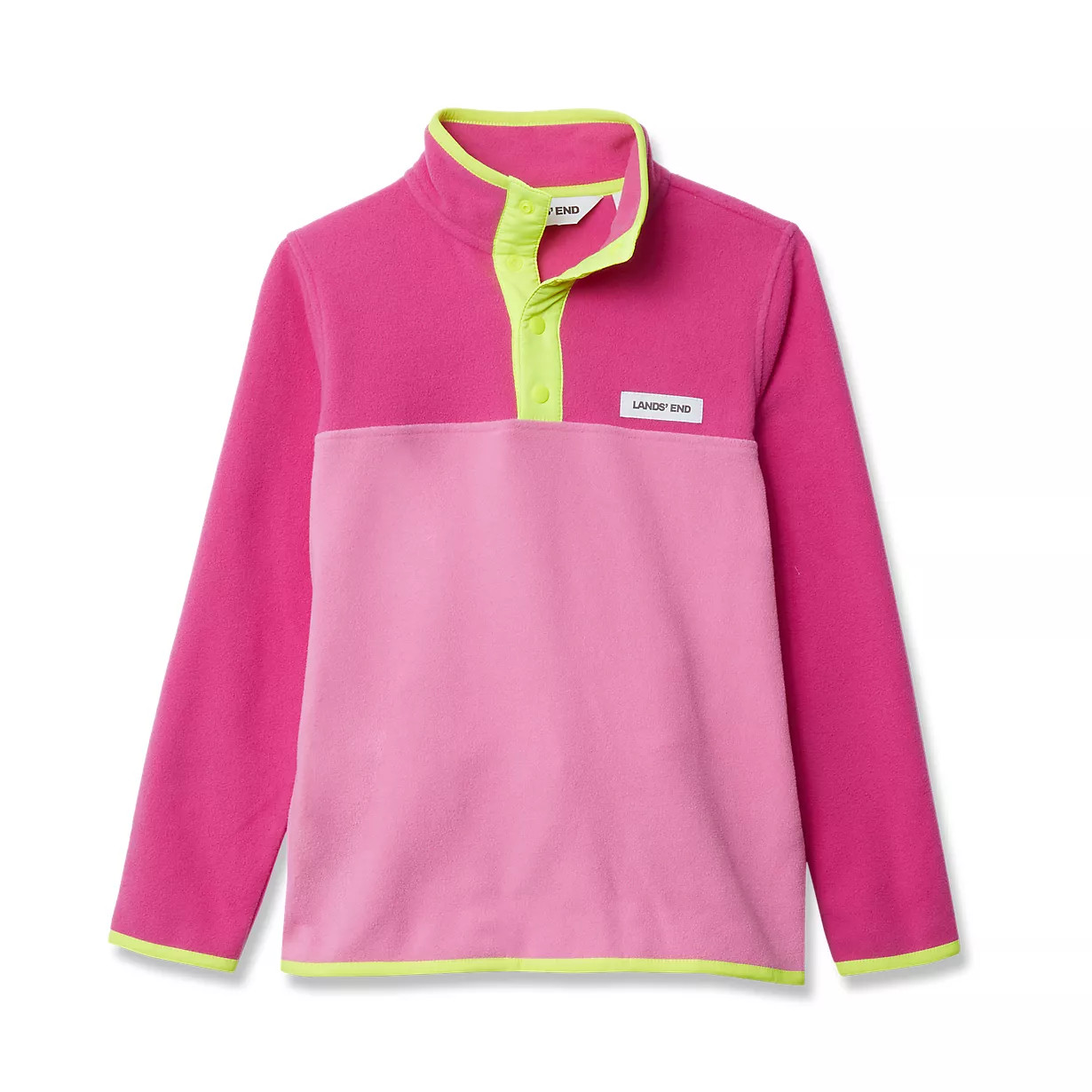 Kids Anyweather Fleece Snap Neck Pullover | Lands' End (US)