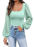 DOROSE Womens Mesh Long Sleeve Shirts Casual Blouses Tops | Amazon (US)