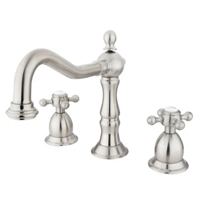 Heritage Widespread Bathroom Faucet with Brass Pop-Up Drain Kingston Brass Finish: Brushed Nickel | Wayfair North America