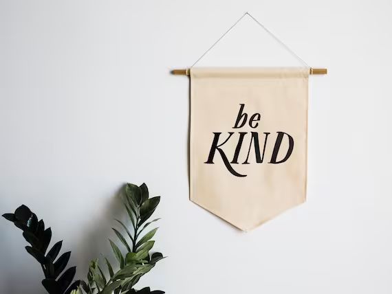 Be Kindcanvas Banner  Modern Typographic Playroom Wall - Etsy | Etsy (US)