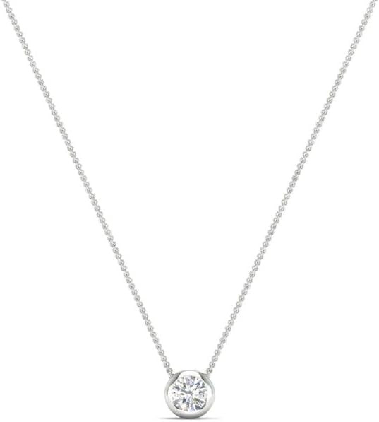 Fascinating Diamonds 1/4 Carat Round Cut Lab Grown Diamond Bezel Set Stacking Solitaire Necklace ... | Amazon (US)