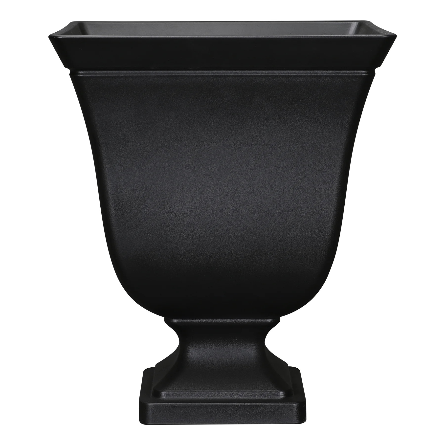 Mainstays Finn 16" x 16" x 19" Square Black 100% Recycled Resin Planter Urn | Walmart (US)