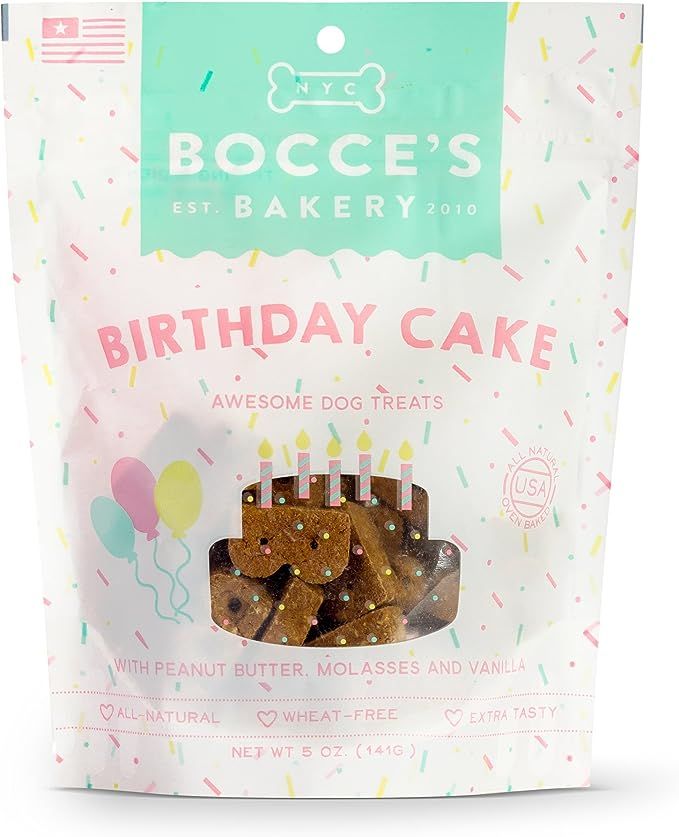 Bocce's Bakery Birthday Cake Biscuits Bag Dog Treat, 5 Oz | Amazon (US)