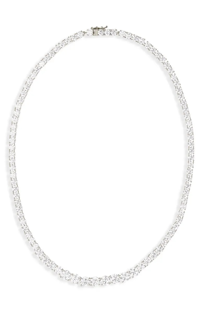 Graduated Cubic Zirconia Tennis Necklace | Nordstrom