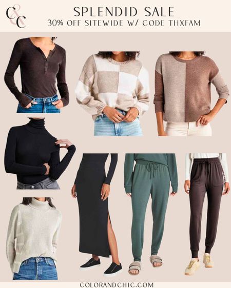 Splendid sitewide sale including sweaters, pants, joggers, tops, skirts and more! 30% off with code THXFAM

#LTKsalealert #LTKSeasonal #LTKstyletip