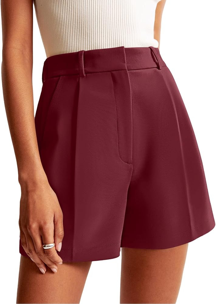 NIMIN Womens Shorts Dressy High Waisted Wide Leg Tailored Shorts Pleated Business Casual Work Tro... | Amazon (US)