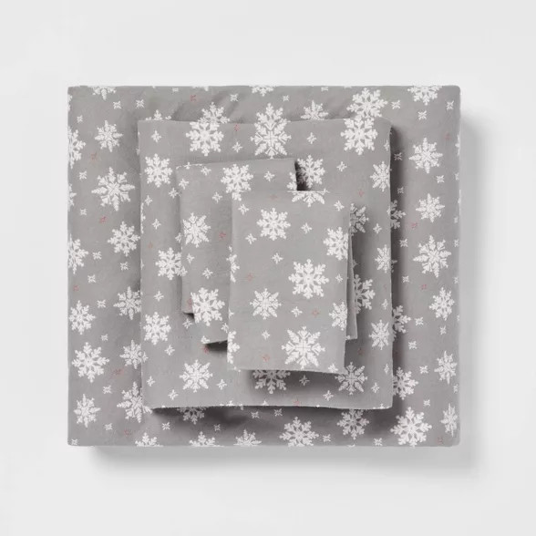 Holiday Pattern Flannel Sheet Set - Threshold™ | Target