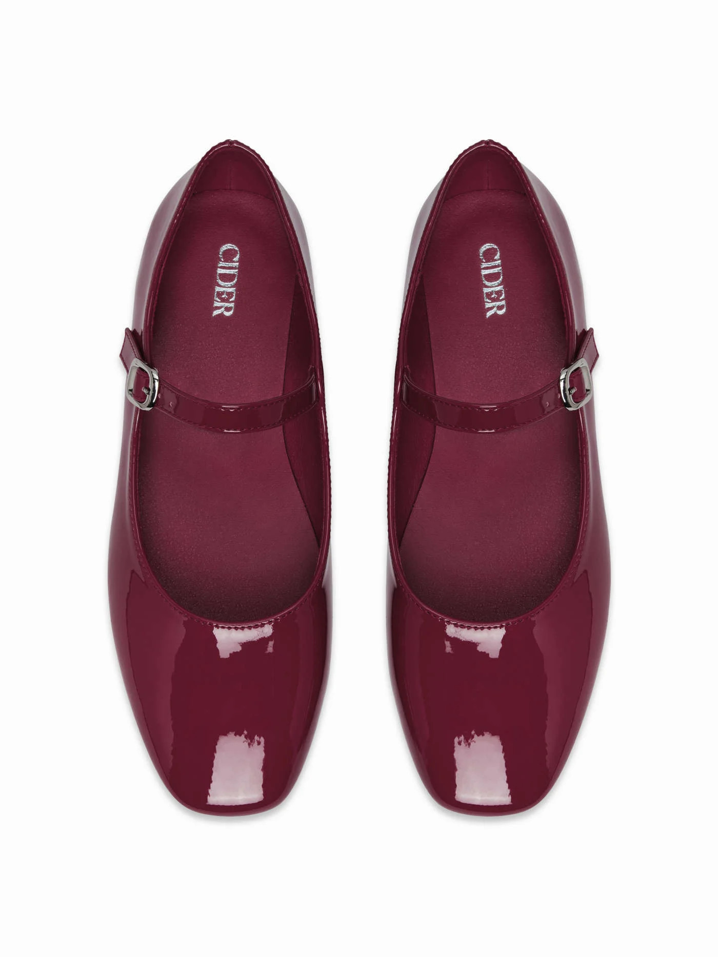 FAUX PATENT LEATHER MARY JANE FLATS | Cider