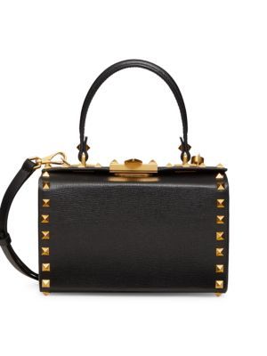 Alcove Rockstud Leather Box Top Handle Bag | Saks Fifth Avenue OFF 5TH (Pmt risk)