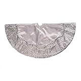 Amazon.com: Kurt Adler 48-Inch Silver Satin with Printed Border Treeskirt : Home & Kitchen | Amazon (US)