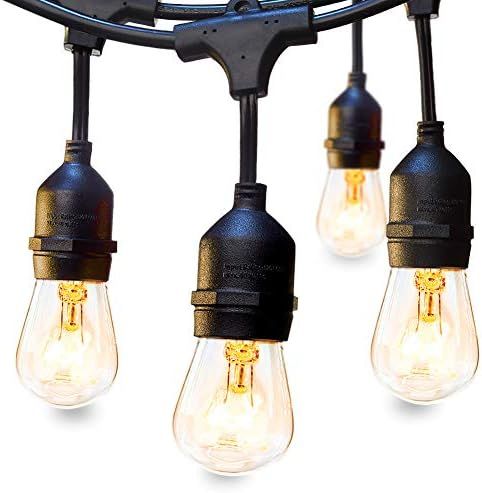 48 FT ADDLON Outdoor String Lights Commercial Grade Weatherproof Strand Edison Vintage Bulbs 15 H... | Amazon (US)