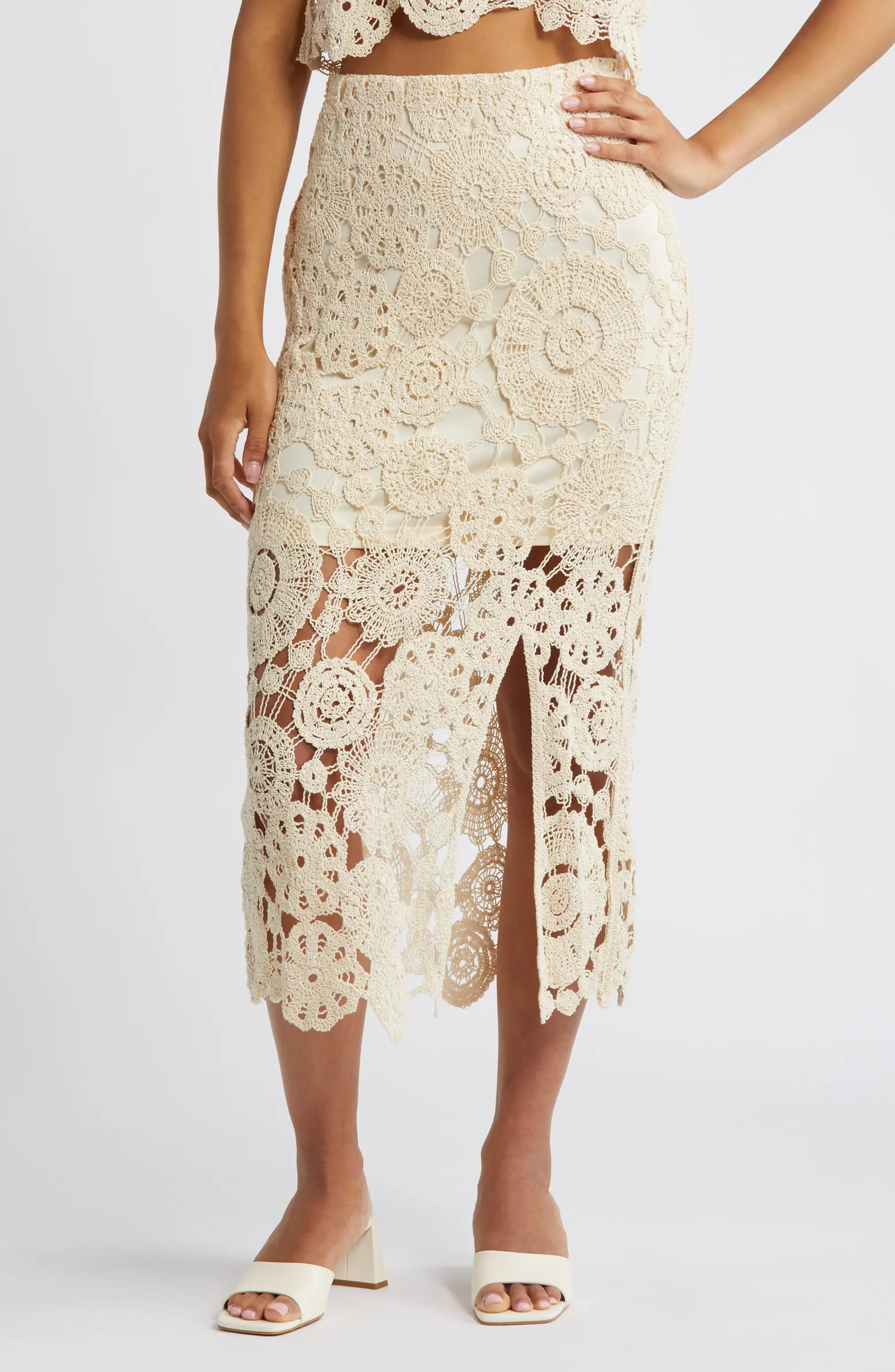 VERO MODA Lili High Waist Crochet Skirt | Nordstrom | Nordstrom