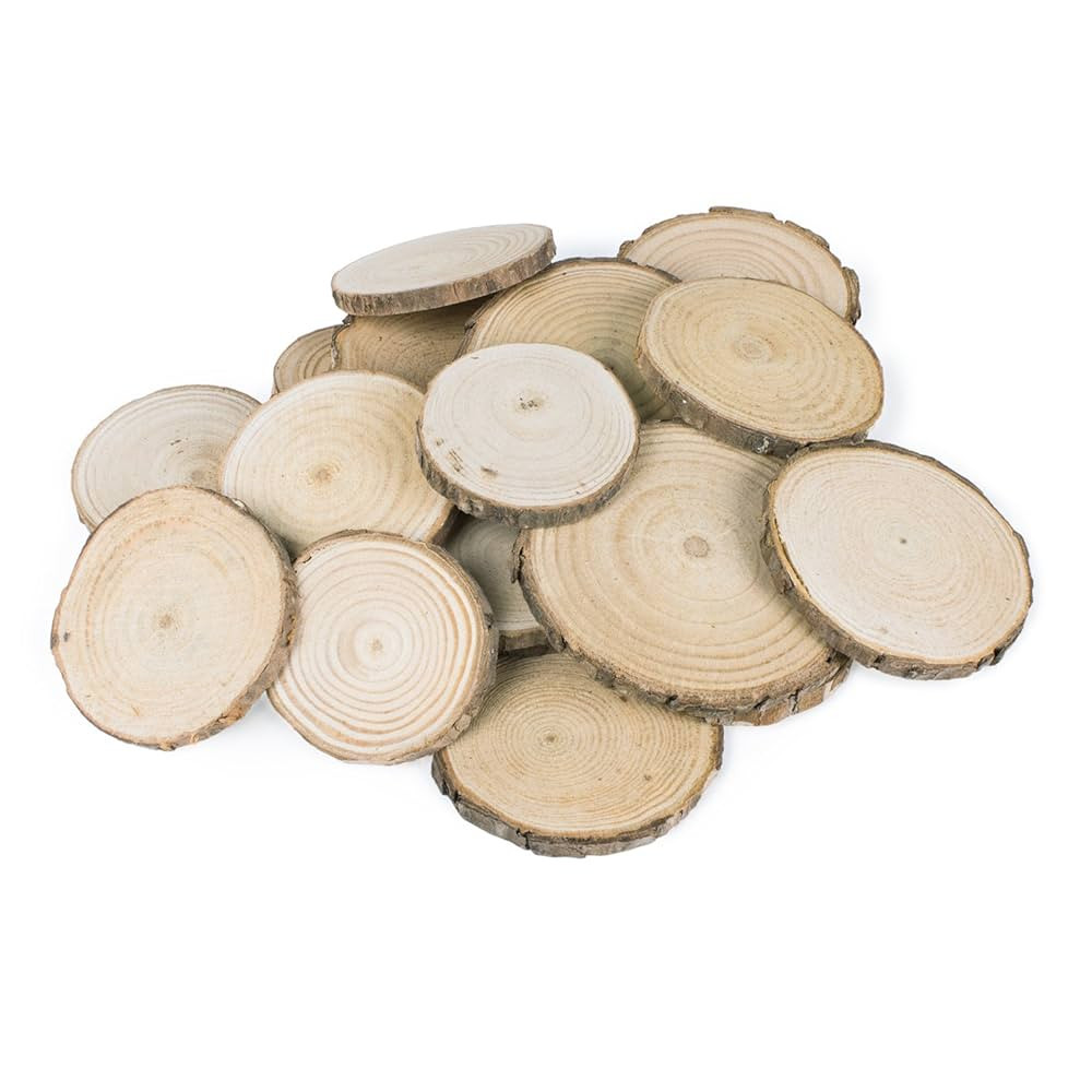 Super Z Outlet Mini Assorted Size Natural Color Tree Bark Wood Slices Round Log Discs for Arts & ... | Amazon (US)