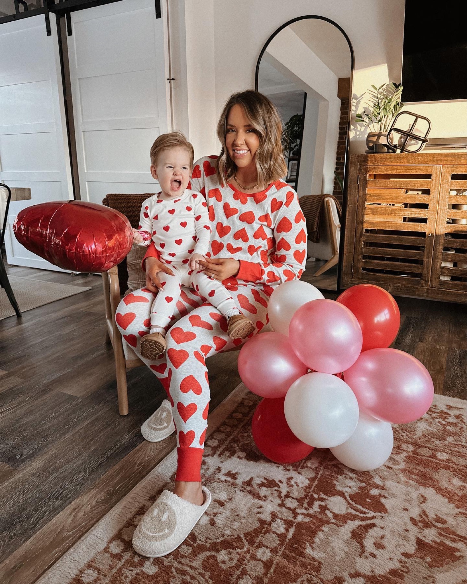Valentine’s Day pajamas in honor of the month of looove ❤️❤️💘 matching with my mini valentines! 

Old navy, matching pajamas, pajama set, toddler pjs, heart PJs 

#LTKSeasonal #LTKkids #LTKfamily